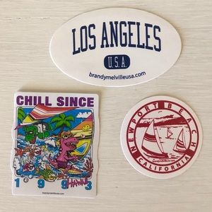 rare brandy melville stickers (pack of 3)